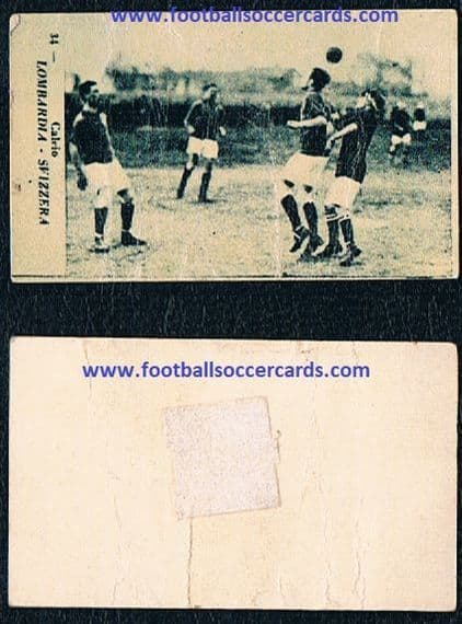 1928 Lombardy v Switzerland CH Italian trade card