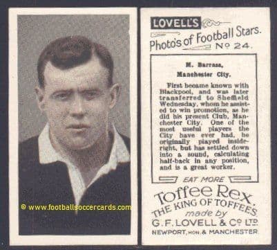 1928 Lovells Toffee Rex Matt Barrass Man City Hugh Gallacher?
