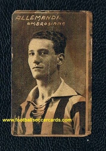 1928 Luigi Allemandi Inter, in a lace-up Juventus '27 kit! a rare image, rookie card !