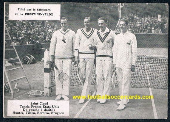 1928 Prestie Velox David Cup Jean Borotra & Bill Tilden, Jacques Brugnon & Frank Hunter