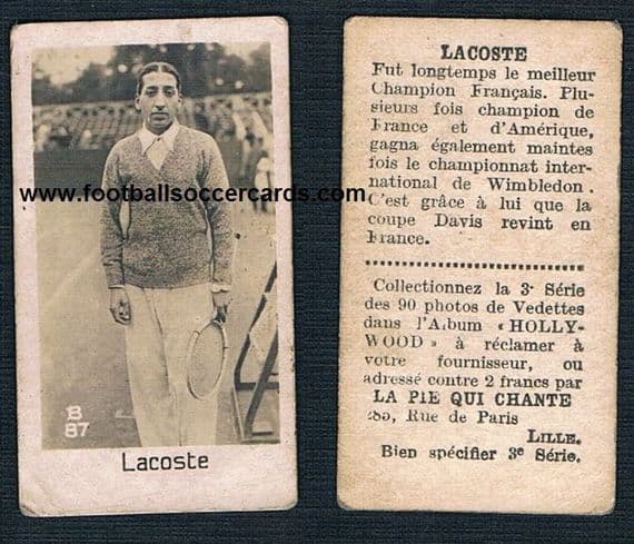1928 Rene LaCoste French trade cards La Pie Qui Chante