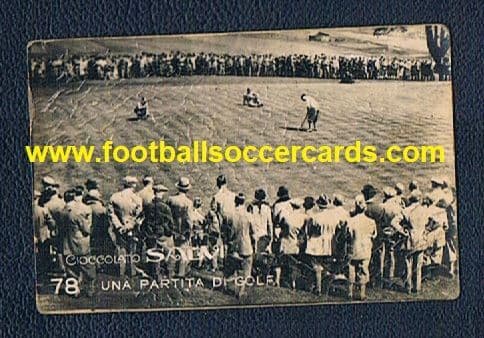 1928 Salvi chocolates card Walter Hagen wins British Open Golf championship Italian golfing rarity
