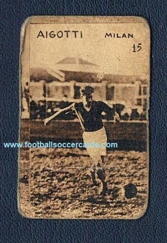 1928 Stefano Aigotti AC MILAN Reggiana trade card - dates the Rossetti etc