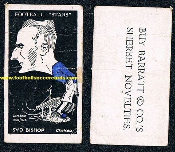 1928 Syd Bishop Chelsea Barratt & Co Football Stars footballer caricature trade card