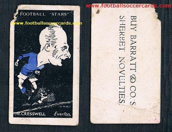 1928 Warney Cresswell EVERTON Barratt & Co Football Stars