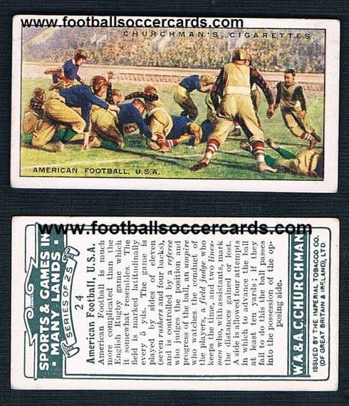 1929 Churchman Gridiron card Sports & Games in many Lands tobacco card from GB RESERVED for buyer