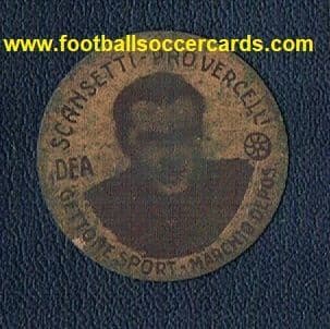 1929 DEA Edigio Scansetti goalie for Pro Vercelli very rare metal card