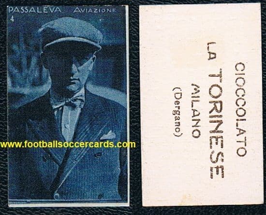 1929 LA TORINESE Alessandro Passaleva #4 ATG flyer with 17 world records! Italian chocolates card