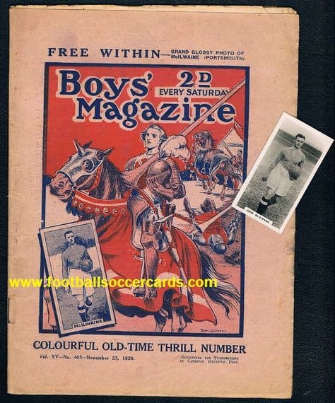 1929 Original comic AND card, as seen on the front cover McIlwaine Portsmouth