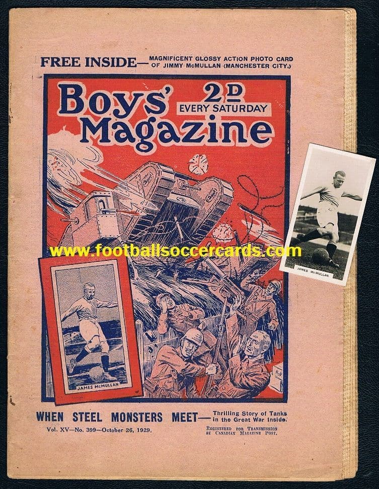 1929 Original comic AND card, seen on the front cover McMullan Man City