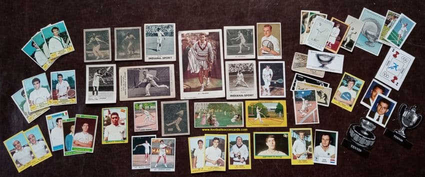1930 -1970 Tennis cards collection, 50 mixed rare Panini, Indiana Sport, Globo Gum cards etc