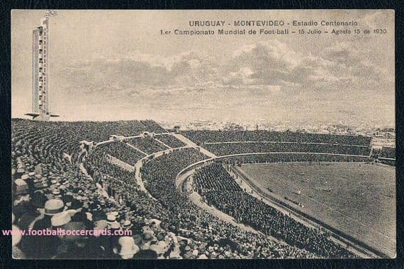 1930 1st World Cup Uruguay stadium postcard, original, issued in Montevideo 1930