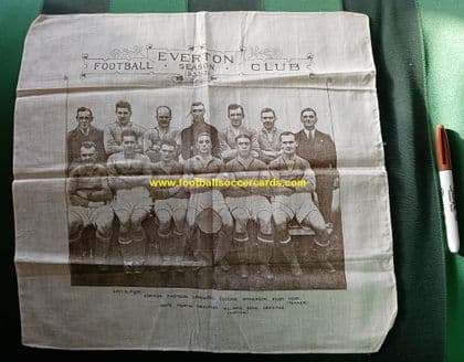 1930 -31 Everton commemorative silk handkerchief - with Dixie Dean