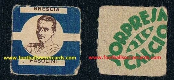 1930 Angelo Pasolini BRESCIA Riso Cigno 'Sorpresa Calcio' packet issue card