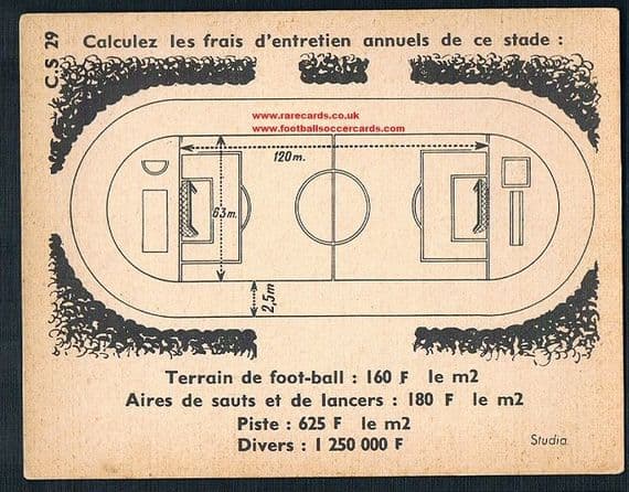 1930 French stadium quiz card