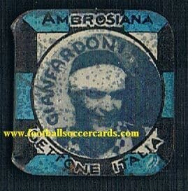 1930 Gettone Italia metal card of Guido Gianfardoni INTER plain metal back, generally very good