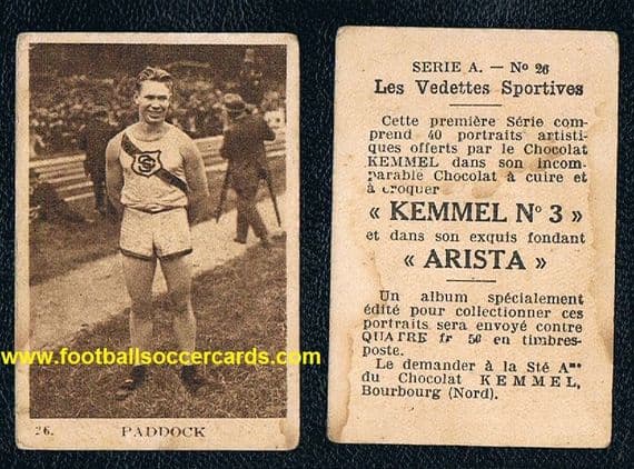 1930 Kemmel Charley Paddock 1924-OG multiple gold medal winner USA track field runner