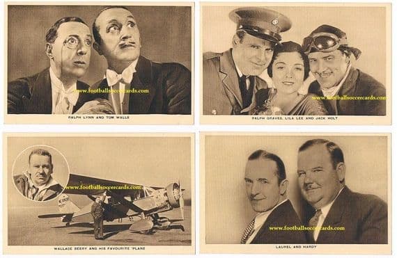 1930 Laurel & Hardy Joan Crawford Gary Cooper etc 12 Boys Cinema Art Plates & wallet