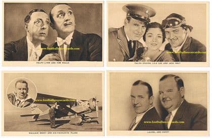 1930 Laurel & Hardy Joan Crawford Gary Cooper etc 12 Boys Cinema Art Plates & wallet