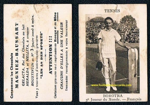 1930 Magniez Baussart Jean Borotra Les As des Sports card, ranked 3rd in world dates this series