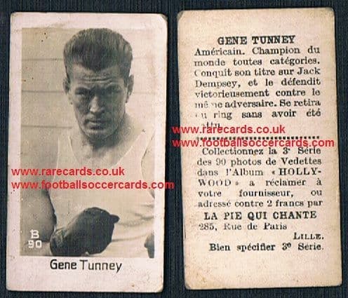 1930 Pie Qui Chante French card Gene Tunney boxing Hall of Fame legend