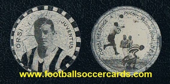 1930 Raimundo Orsi LEGEND Juventus Argentina Italy DEA Gettone Sport card World Cup 34 Winning goal!