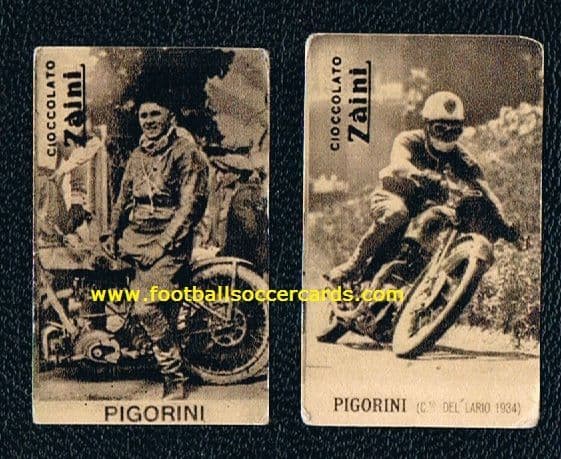 1930 's Alfo Pigorini Italian MotoGP Champion 2 cards by Zaini