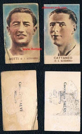 1930's Alfredo Notti & Renato Catteneo for US Alessandria 1912, 2 cards Salvi