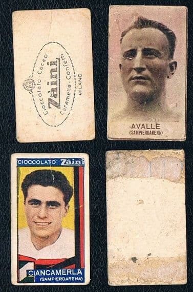 1930 's Ciancarmerla & Avalle, Sampdoria, 2 ZAINI cards.