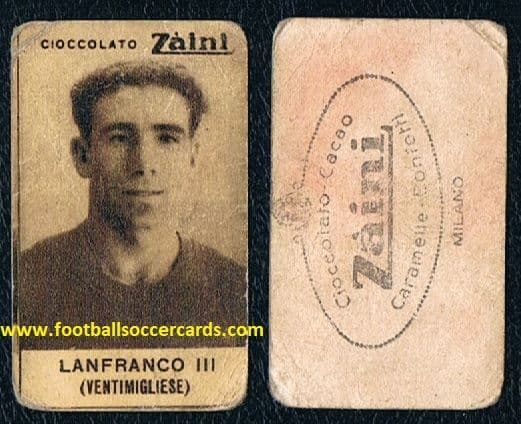 1930 's Francesco Lanfranco III Ventimigliese Zaini trade card