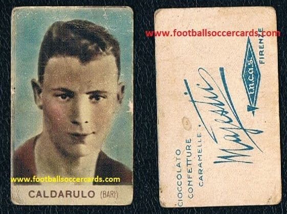 1930 's Luigi Caldarulo of BARI ( INTER ) on a rare card by Majestic chocolates