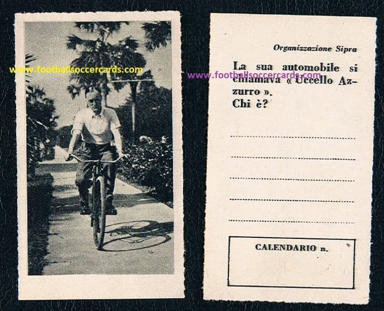 1930 's Malcolm Campbell BlueBird Radio Corriere SIPRA trade card