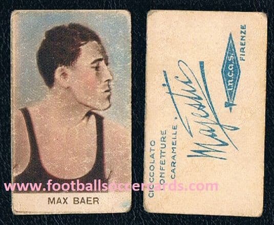 1930 's Max Baer HOF World Champion boxer Majestic chocolates card