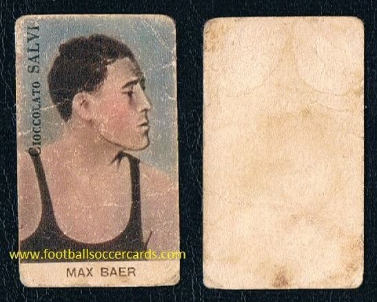1930 's Max Baer HOF World Champion boxer SALVI CHOX Italian trade card, very rare!