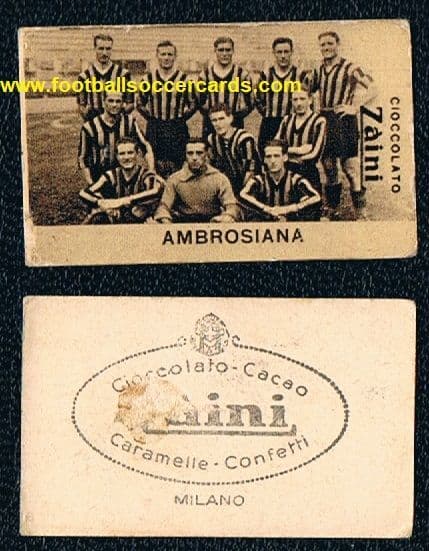 1930's Meazza & Inter Ambrosiana Zaini Chocolates card