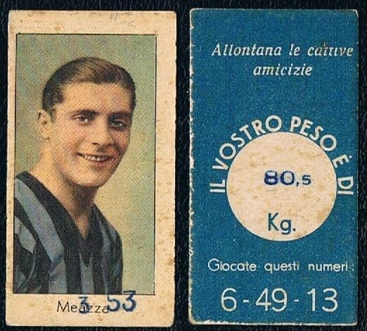 1930 's Meazza weight card typical of Grasso weighing machines on EB for $5,000!