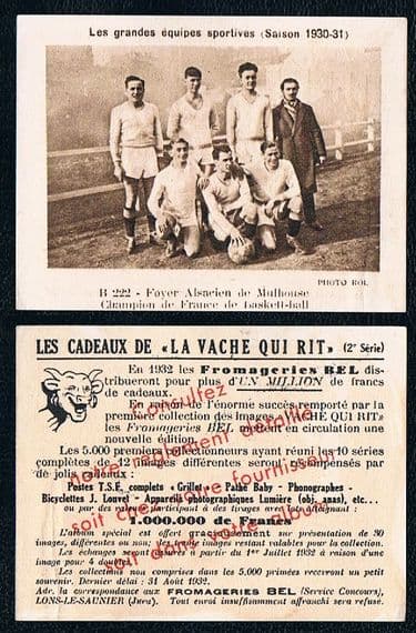 1930's Mulhouse basketball team Laughing Cow French Champions