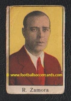 1930 's Ricardo Zamora card, plain back strip-card style, a little stunner
