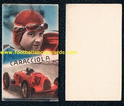 1930's Rudolf Caracciola Italian trade card ,F1 legend 3x World Champion!