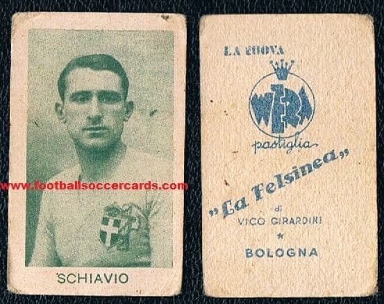 1930 's Schiavio of Bologna Felsinea chocolates card WORLD CUP LEGEND