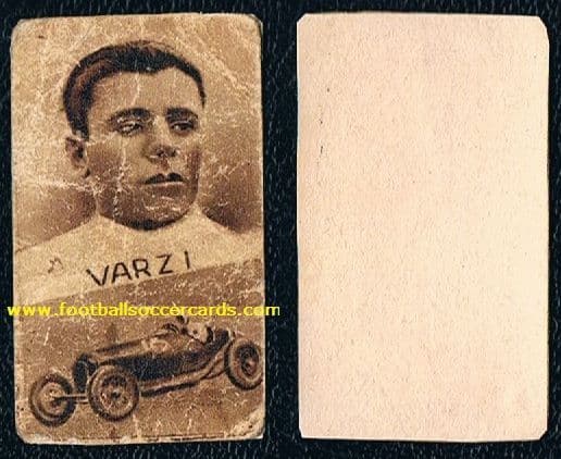 1930 's Varzi on an IItalian chocolates trade card very rare