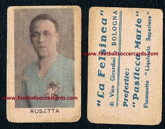 1930 s Virginio Rosetta Italy captain WC34, winner also WC38 Crown of Italy medal 50 caps FELSINEA