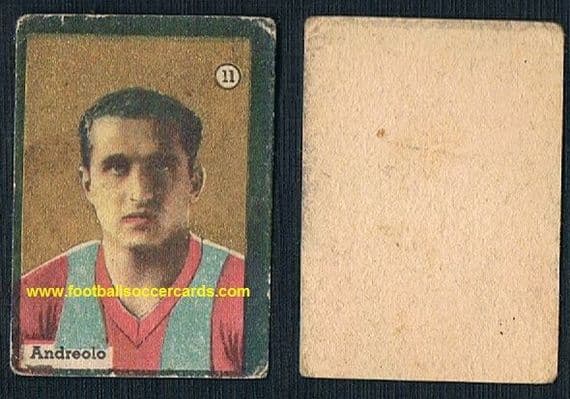 1930s Andreolo Bologna 4xSerieA & World Cup Winner 1938 Balilla black border card