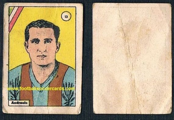 1930s Andreolo Bologna 4xSerieA & World Cup Winner 1938 Balilla illustrated card