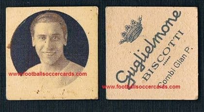 1930s Combi WC34 winner X-rare GUGLIELMONE BISCUITS card 1 of the 3 greatest pre-war goalies
