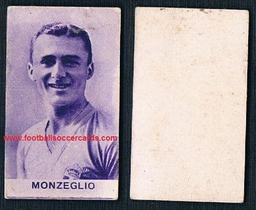 1930s Eraldo Monzeglio, Bologna Italia winner of 2 World Cups Italian trade card