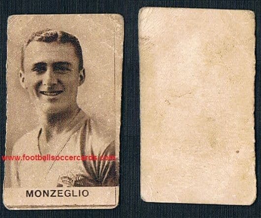 1930s Eraldo Monzeglio, Bologna & Italia winner of 2 World Cups sepia trade card