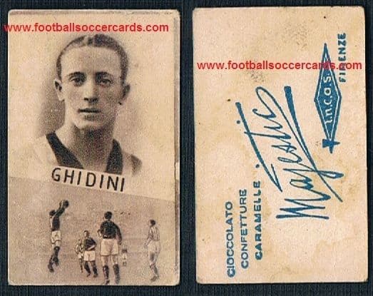 1930s Ferruccio Ghidini INTER on a Majestic Chox card from Italy