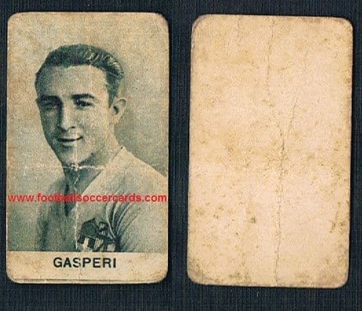 1930s Gaspari OG28 4x SerieA winner Bologna sepia Italian trade card