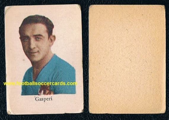 1930s Gasperi, winner Olympics bronze 1928 and 4 SerieA titles with Bologna, generic trade card